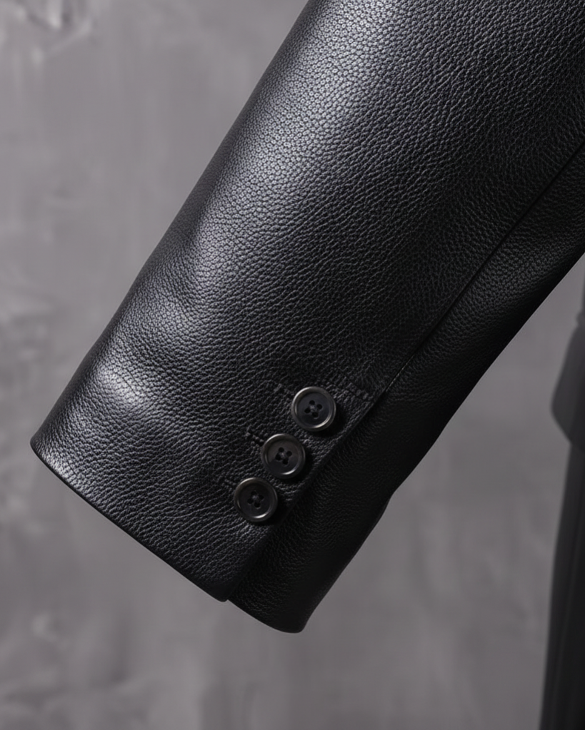 Breasted Vintage Lapel Leather Jacket