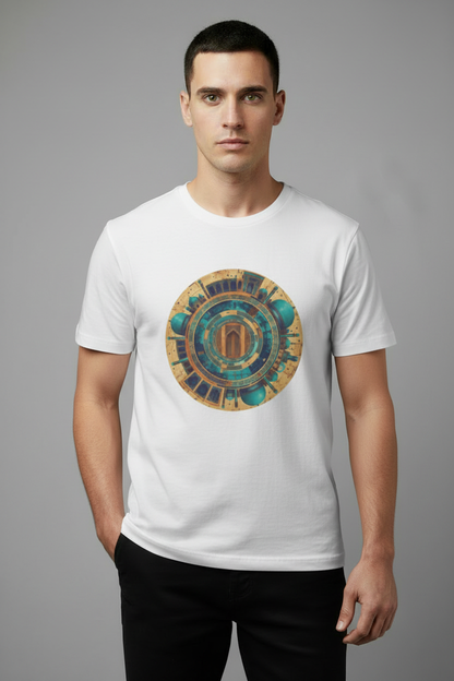Teal Gold Circle Tee
