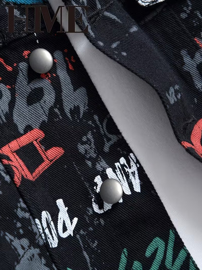 Graphic Denim Jacket