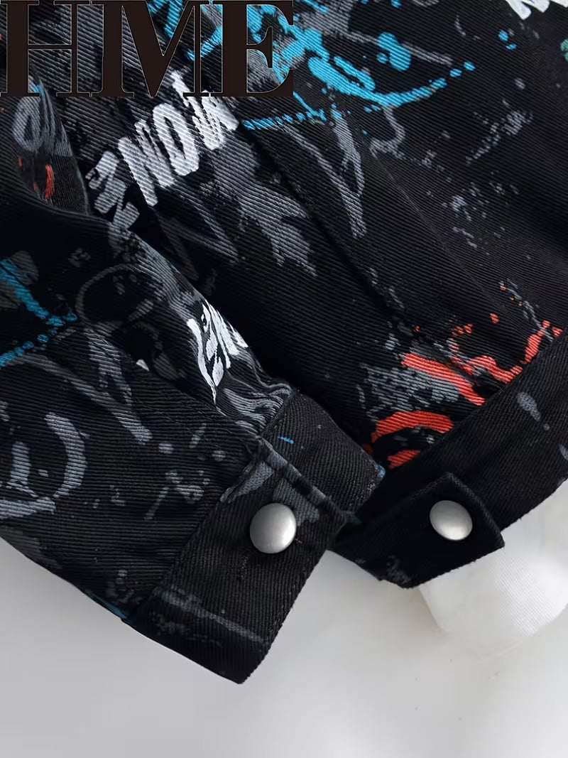 Graphic Denim Jacket