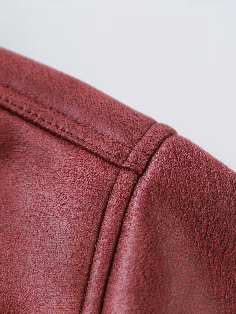 Men's Suede Plush Thickened Jacket