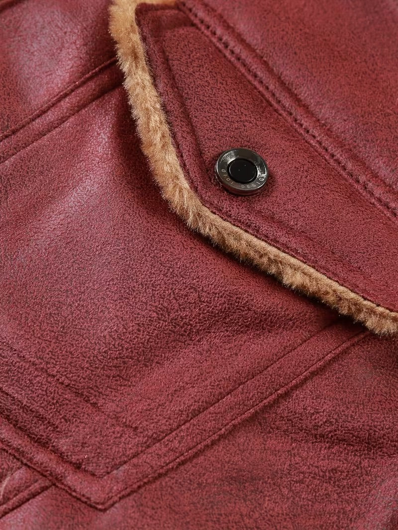 Men's Suede Plush Thickened Jacket