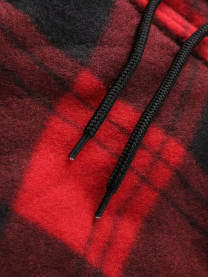 Sherpa Lined Flannel Plaid Hooded Jacket