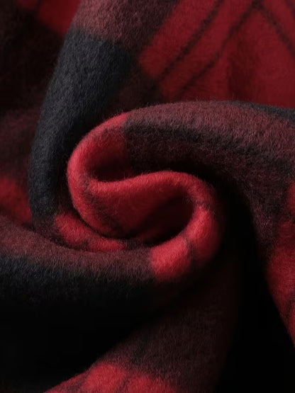 Sherpa Lined Flannel Plaid Hooded Jacket