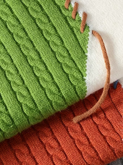 BOHO Round-Neck Sweater Colorful