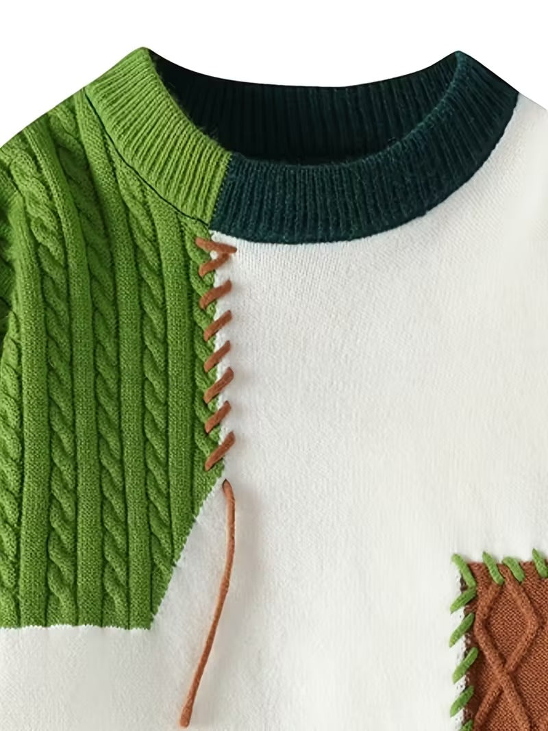 BOHO Round-Neck Sweater Colorful