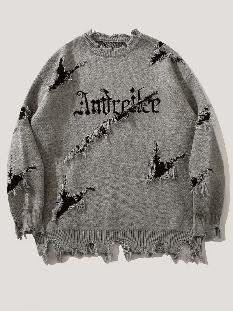 Unisex Oversized Knit Sweater -Andrii Lettering