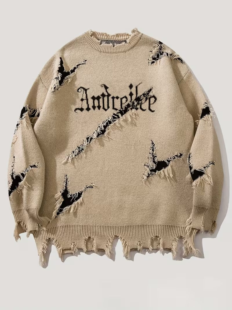 Unisex Oversized Knit Sweater -Andrii Lettering