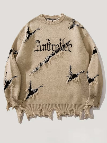 Unisex Oversized Knit Sweater -Andrii Lettering