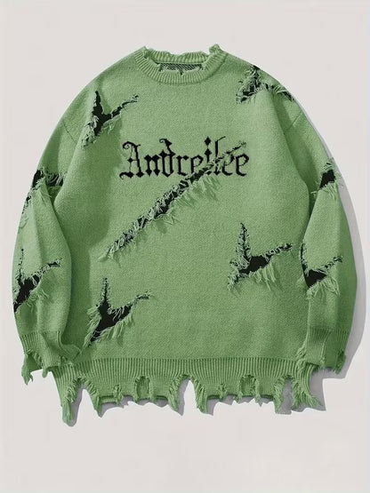 Unisex Oversized Knit Sweater -Andrii Lettering