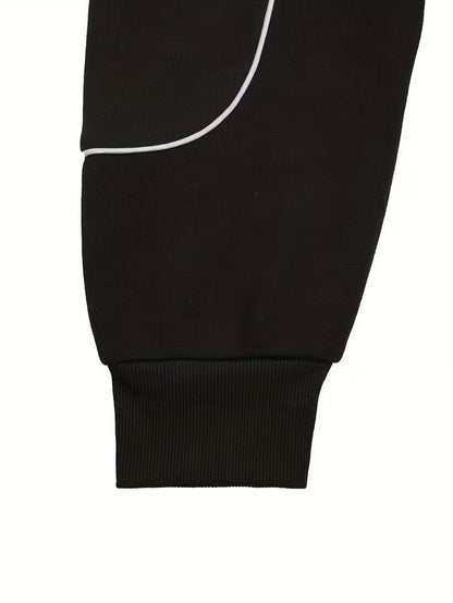 Men's Black Striped Set