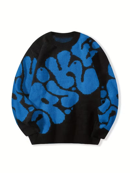 Knitted Sweater, Men's Casual Warm Slightly Stretch.