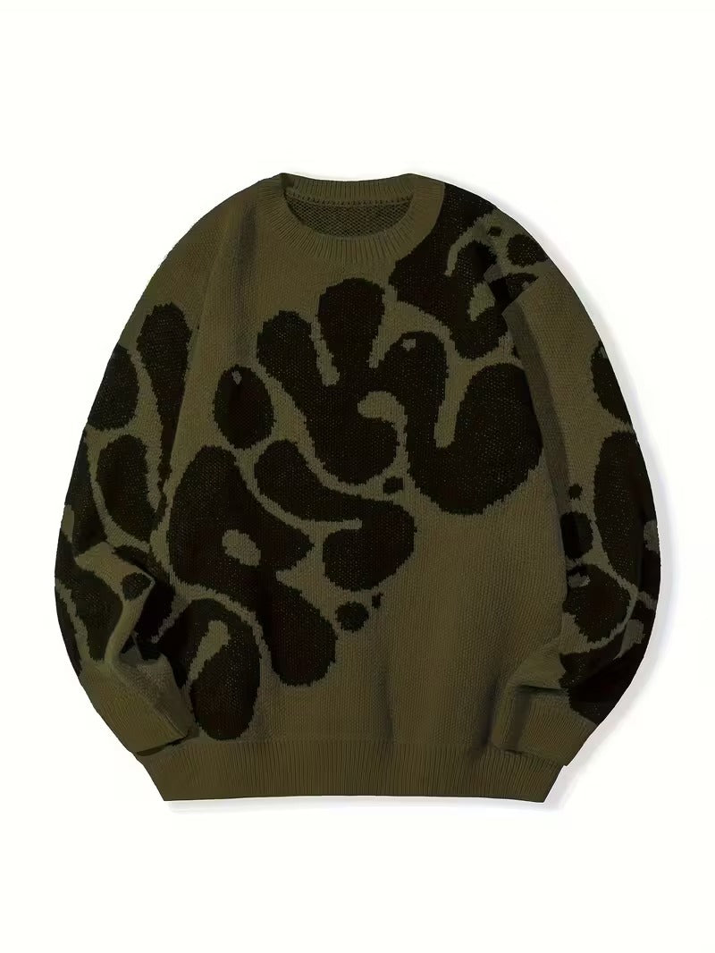 Knitted Sweater, Men's Casual Warm Slightly Stretch.