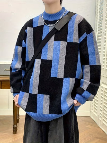 Thick Crewneck Colorful Sweater