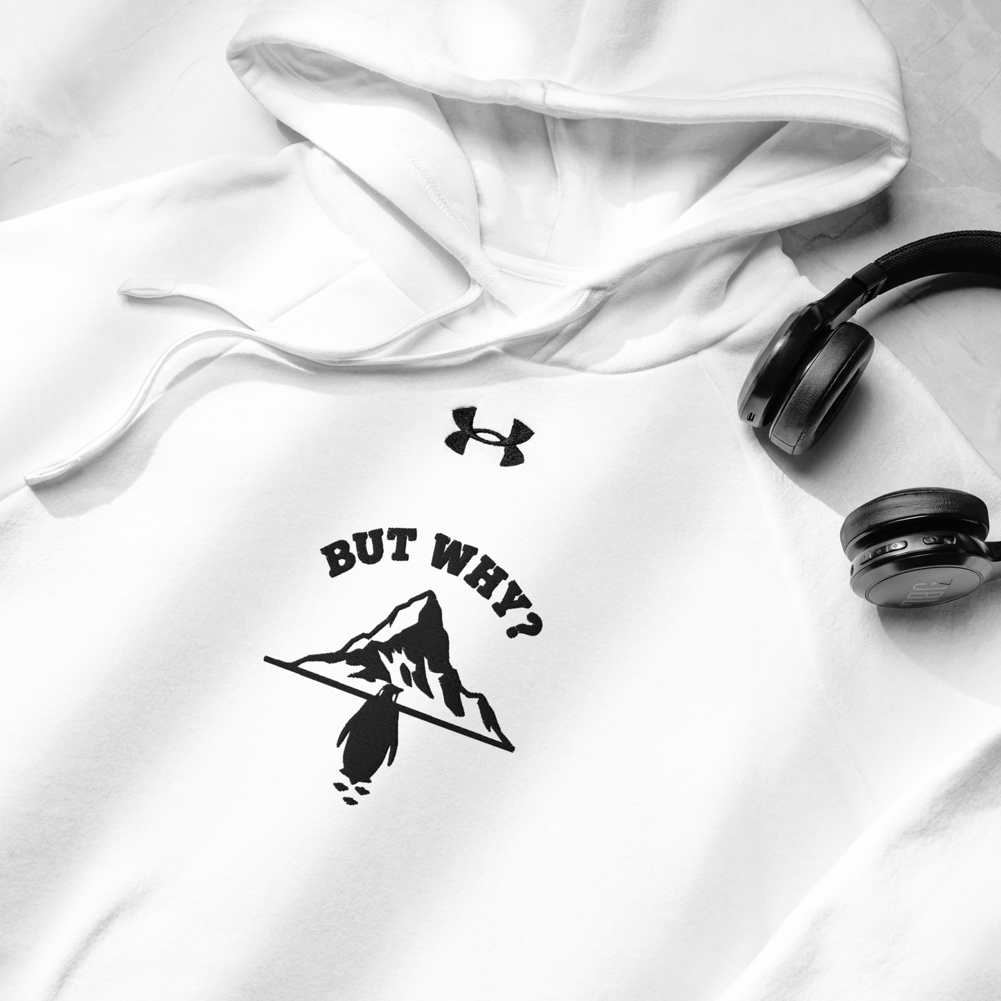 Under Armour But why, Embroidered Nihilist penguin Hoodie C