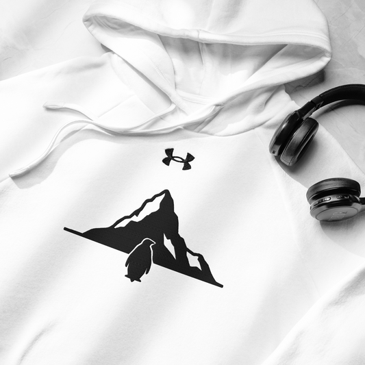Nihilist Penguin facing Mountain Embroidered Under Armour Hoodie C