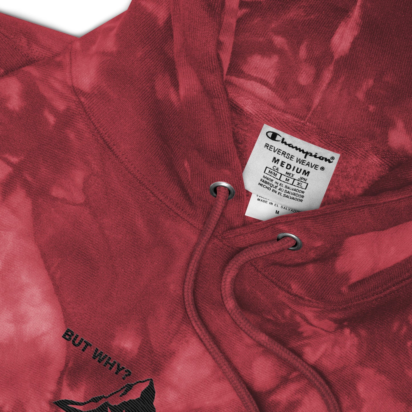 Red Champion tie-dye Embroidered nihilist penguin Hoodie C