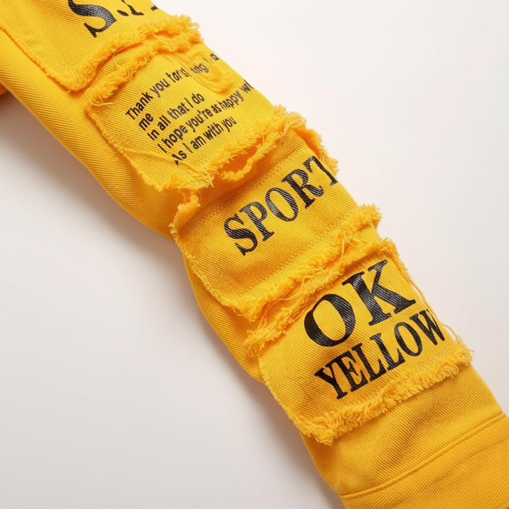 Yellow denim jacket - sleeve detail 2 (no watermark)