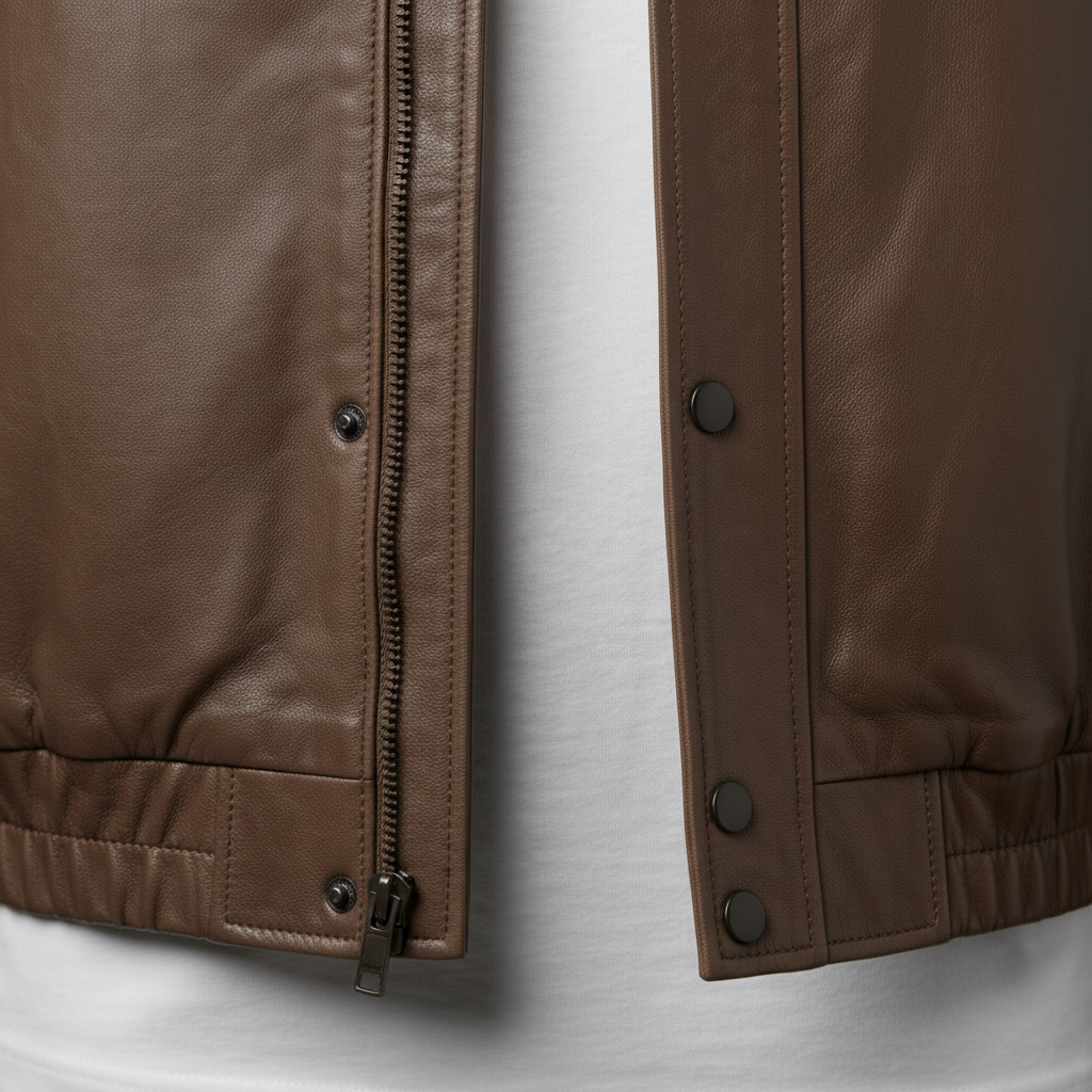 Zipper and snap button detail